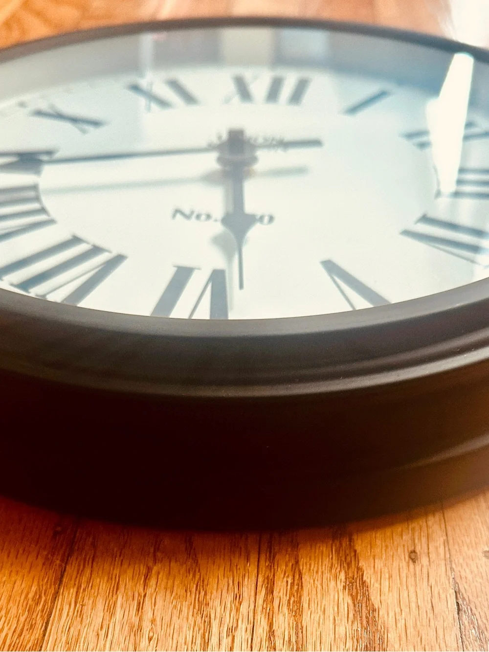 Vintage Pottery Barn ‘Union Station’ Wall Clock No 570 Black Large Roman Numeral